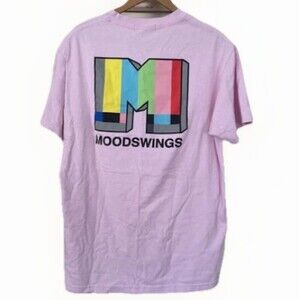 Moodswings T-Shirt Mens‎ LARGE Pink Graphic Tee M TV Colorful Mood Swings